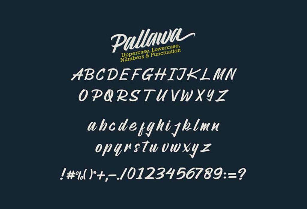 pallawa特殊复古字母ps连笔艺术手写英文字体下载