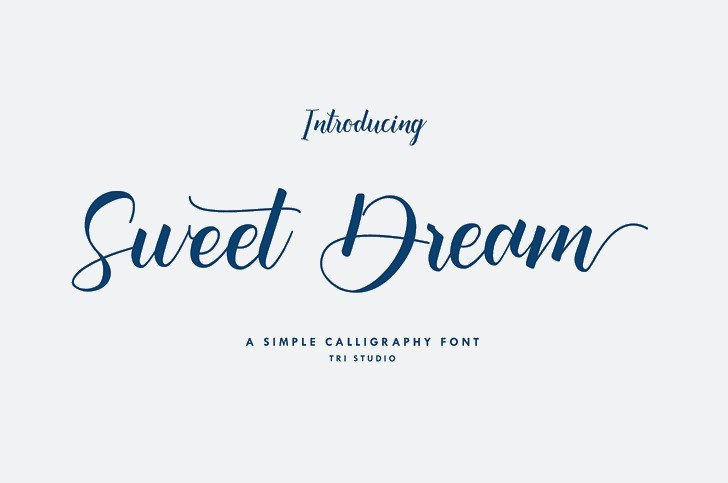 sweetdream常用的logo设计英文字体下载个性书法手写风格