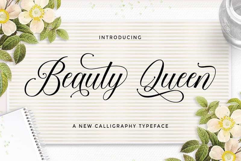 beauty queen是一款十分优雅大气的女性手写花体英文字体,有着欧洲