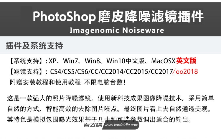 Photoshop降噪滤镜 Noiseware中文破解版含授权密钥注册码(Win+Mac)