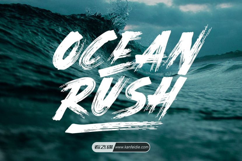 Ocean Rush字体 褪色笔刷效果免费下载