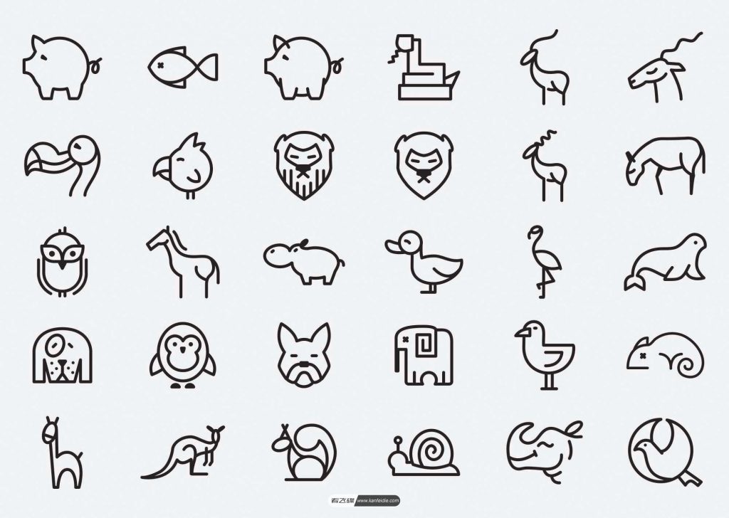 150个动物矢量icon图标（Ai）
