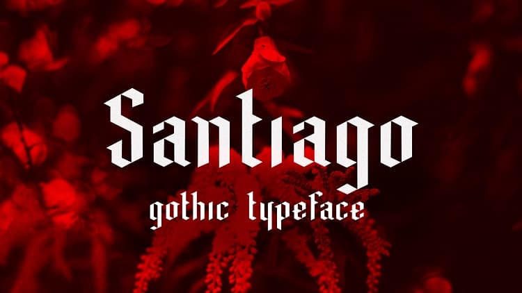 Santiago暗黑风的哥特式英文字体