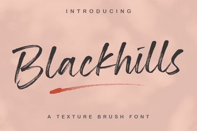 Blackhills毛笔纹理手写英文艺术字体