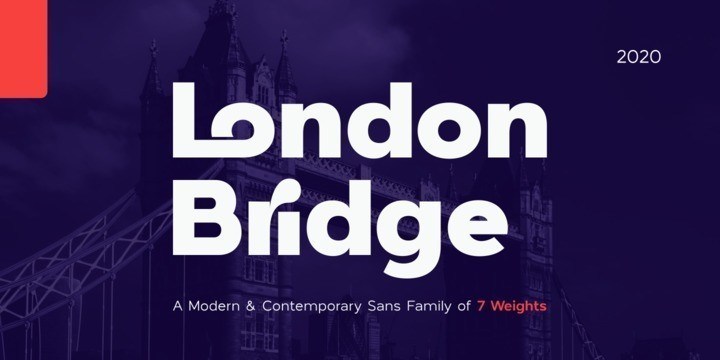 London Bridge几何感粗体艺术英文字体