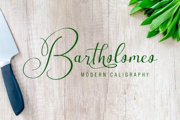 Bartholomeo纤细优美的英文花体艺术字体