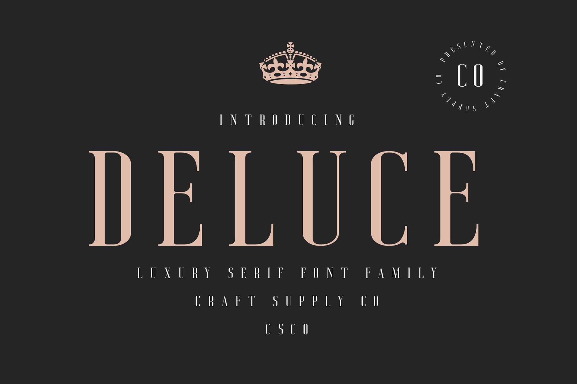 Deluce时尚高档瘦高的衬线英文字体下载