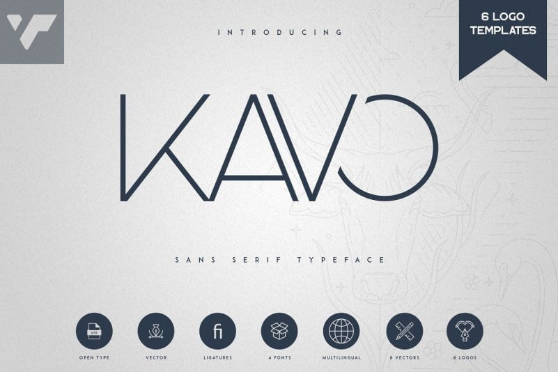 Kavo无衬线极简纤细的LOGO杂志标题英文字体下载