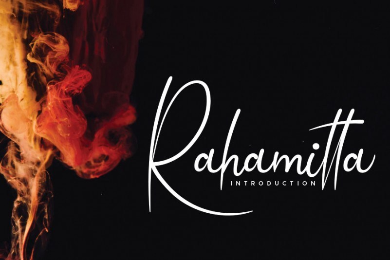 Rahamitta艺术海报名片签名连笔手写英文字体下载