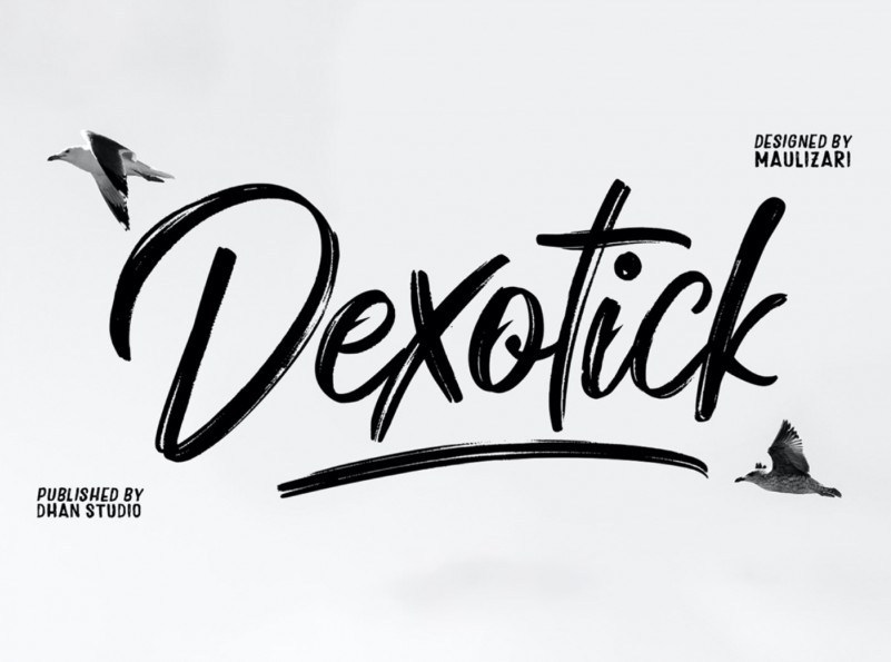Dexotick大气笔刷书法手写ps海报标题常用的英文字体下载