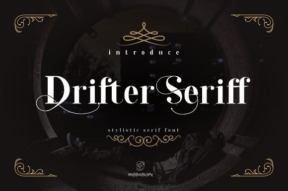 Drifter杂志海报常用的花式衬线设计英文字体下载