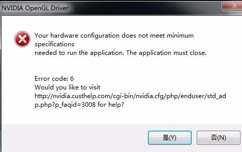 Your hardware configuration does not meet minimum specifications