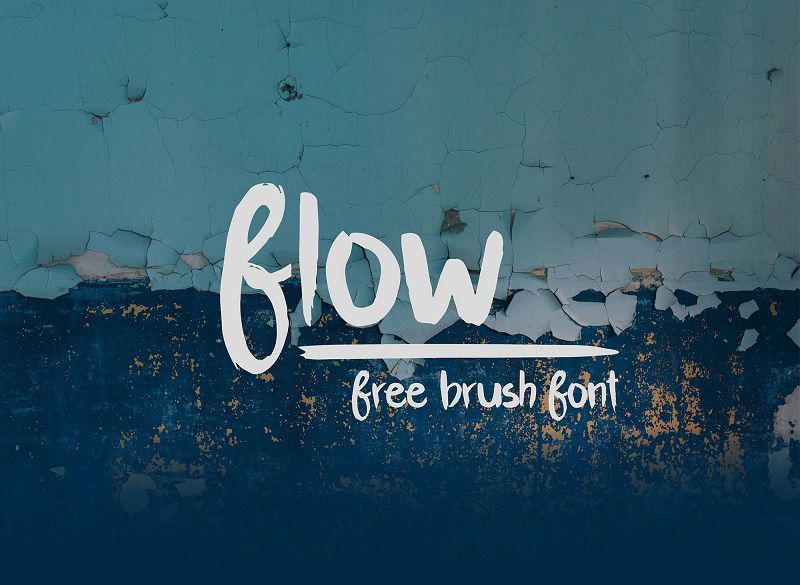 Flow大气的粗体笔刷涂鸦效果手写书法英文字体下载
