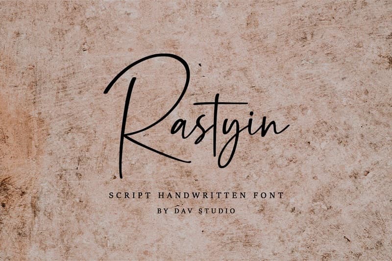Rastyin大气简洁ins艺术签名手写英文字体下载