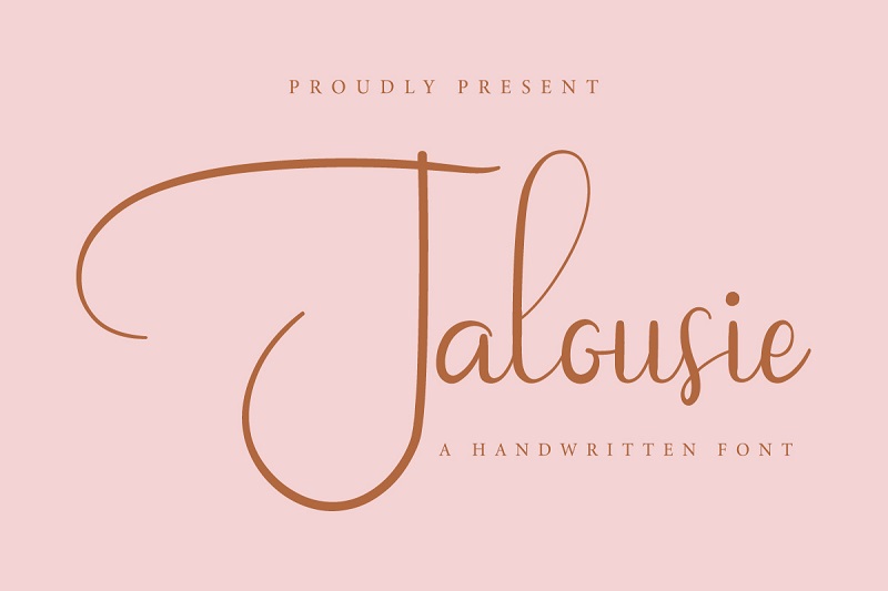 Jalousie漂亮精致的优雅手写签名设计英文字体下载