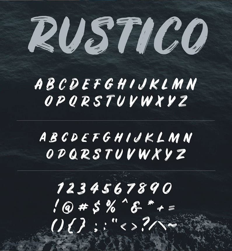 Rustico粗体笔刷大气书法手写效果海报英文字体下载