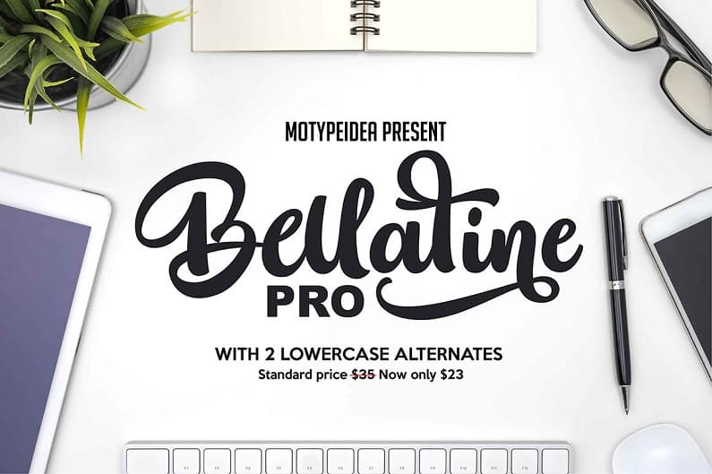 Bellatine Pro海报logo常用粗体字母手写英文ps字体下载