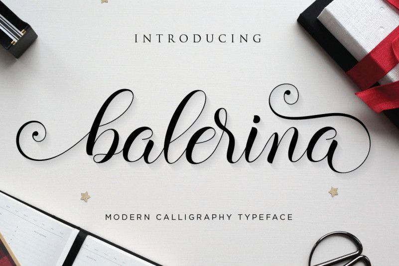 Balerina漂亮的连笔手写花体拉丁字母英文艺术字体下载