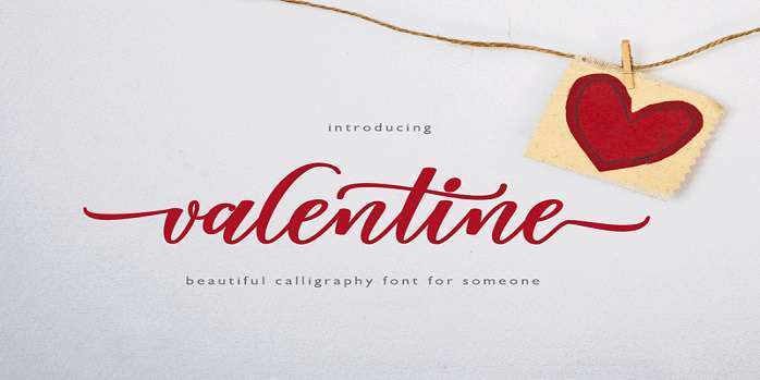 Valentine装饰性美感情人节文艺连笔手写高质量英文字体下载
