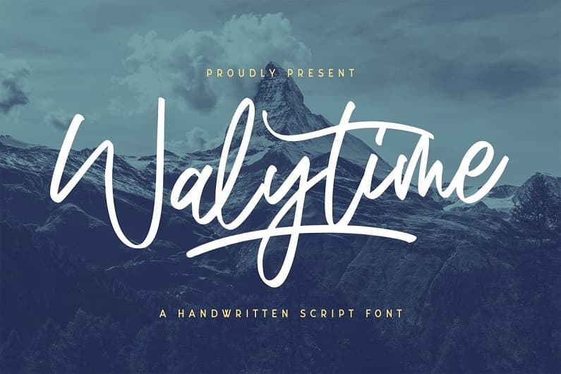 Walytime个性曲线简练英文连笔自然手写英文字体下载
