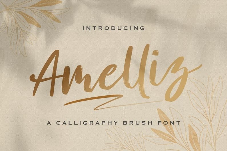 Amelliz运动感广告设计大气手写笔刷好看连笔书法英文字体下载