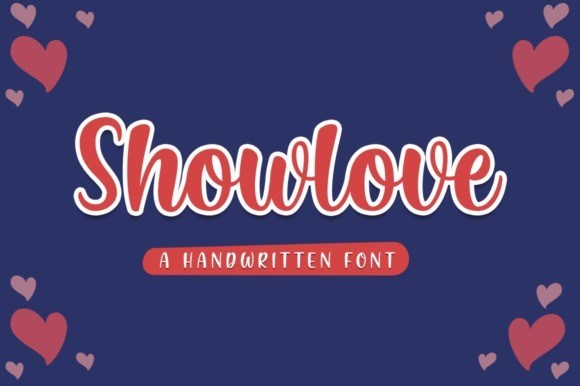 Showlove手写英文字体下载 爱情可爱卡通花式连笔风格字母