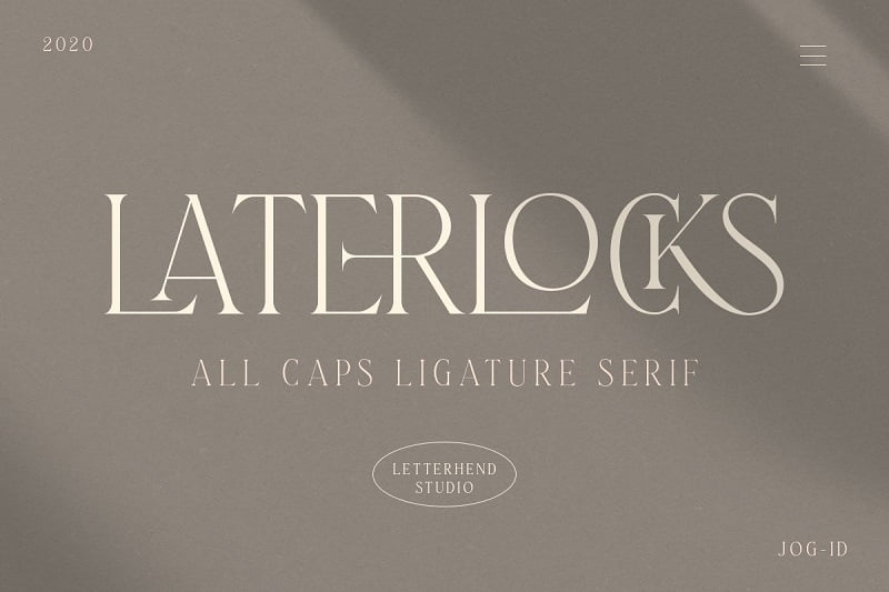 Laterlocks全大写字母衬线奢华感英文字体下载