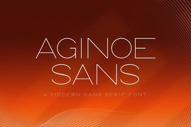 Aginoe现代纤细标准常用的英文字体家族下载