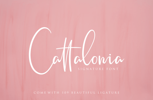 Cattalonia女性文艺软头笔签名艺术英文字体下载