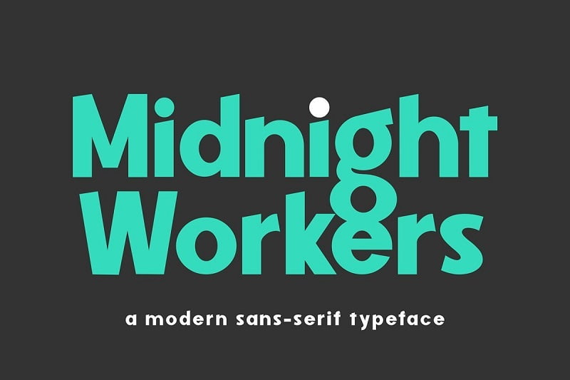 Midnight Workers无衬线粗体LOGO设计海报标题英文字母下载