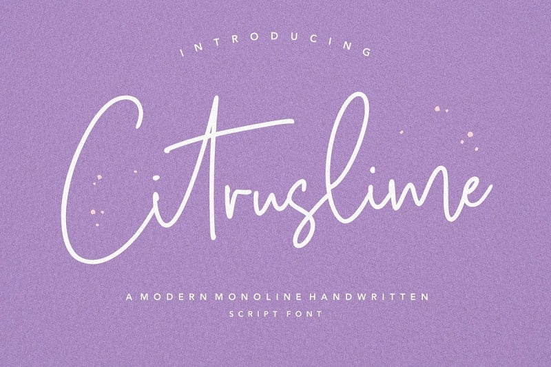 Citruslime漂亮的英文字体接近手写体婚礼风格字母下载