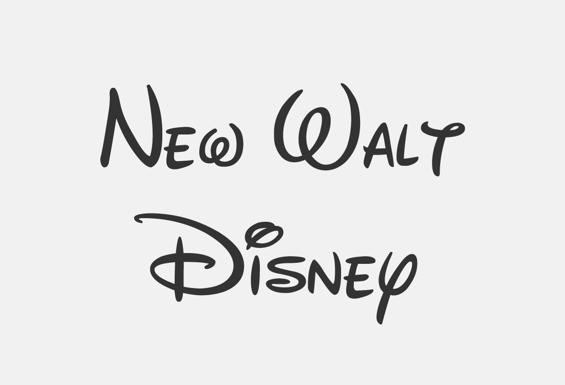 New Walt Disney迪士尼logo风格手写画笔英文字体下载