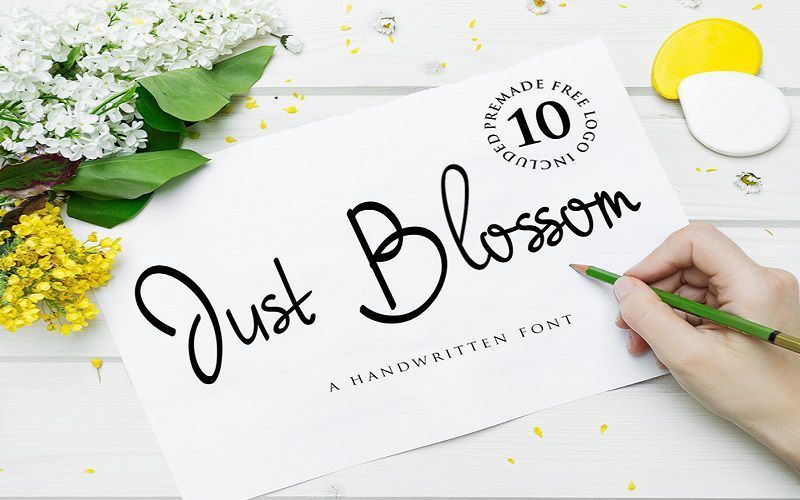 Just Blossom文艺范欧式画笔签名英文手写字体