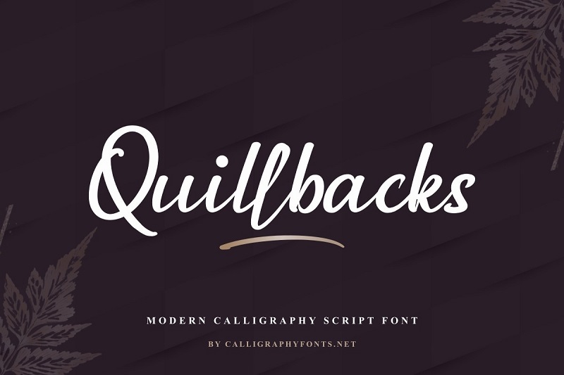 Quillbacks流畅手绘现代手写英文书法字体