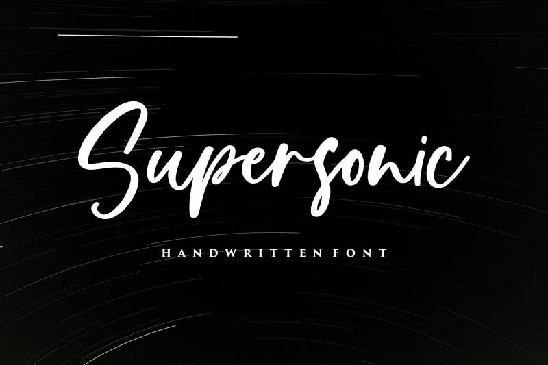 Supersonic现代自然手写草书英文字体下载
