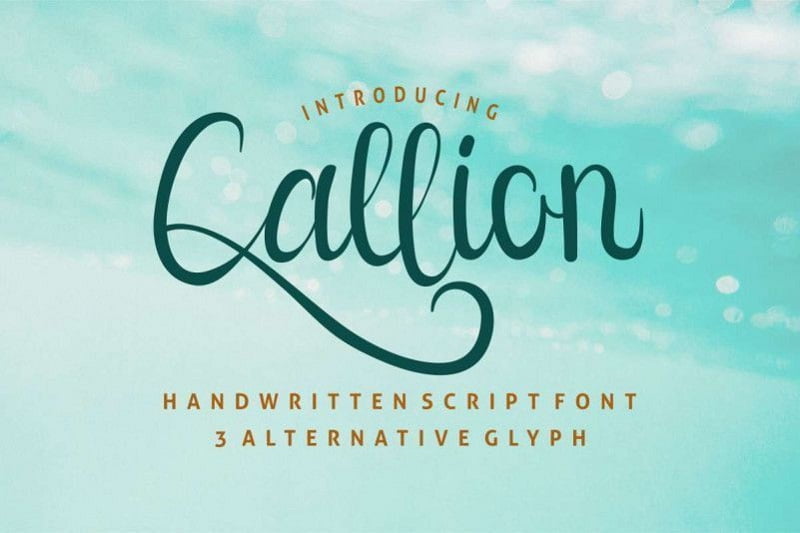 Callion画笔勾勒书法手写英文字体免费下载
