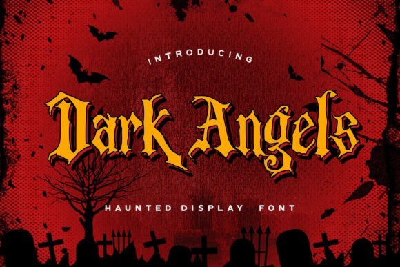 Dark Angels恐怖万圣节哥特式字母设计英文字体下载