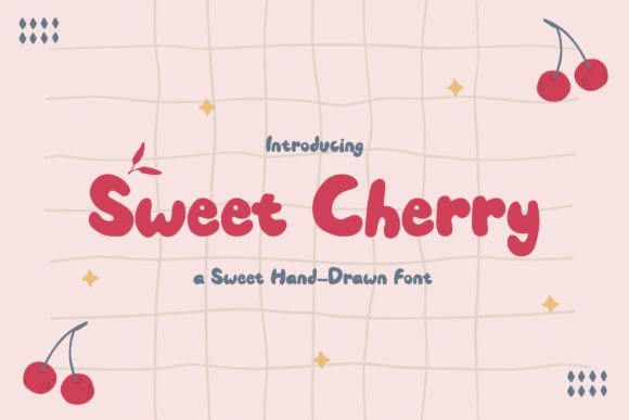 Sweet Cherry粗体手绘圆润手写英文字体|甜美可爱风格字母