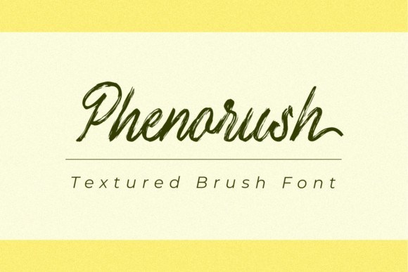 Phenorush简洁精致的笔刷拉丝书法手写英文字体免费下载
