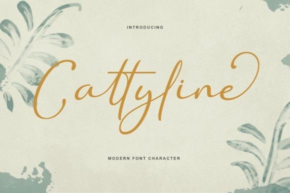Cattyline个性纤细优雅ins签名手写连笔英文字体免费下载
