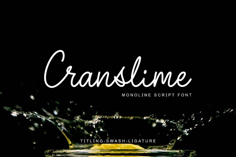 Cranslime精美的字母贺卡名片设计手写连笔英文字体免费下载