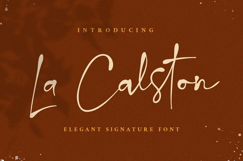 英文字体下载_La Calston_摄影请柬传单横幅广告设计手写签名