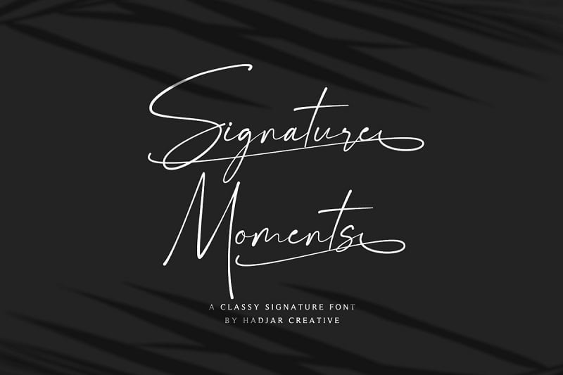 签名英文字体 Signature Moments下载 连笔手写字母设计