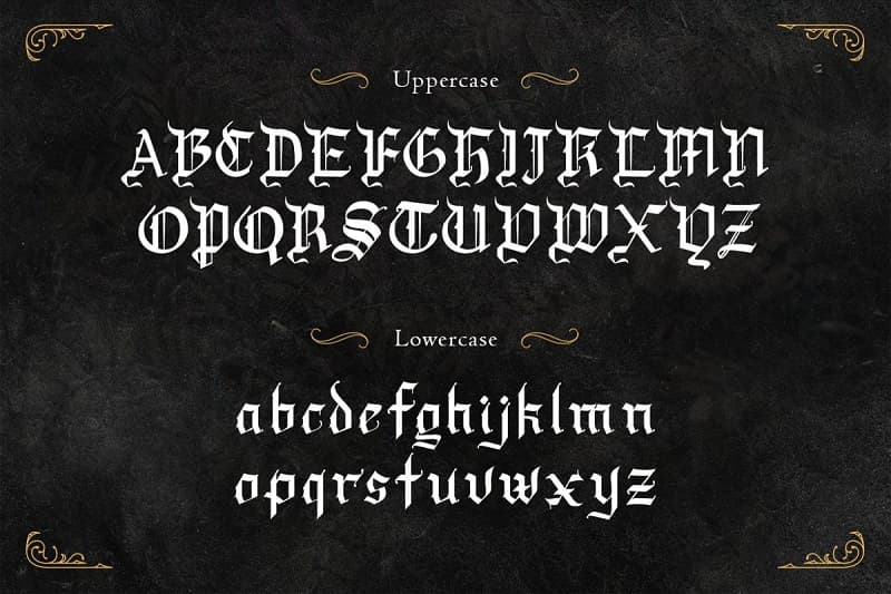 Draculie暗黑风格哥特式字母设计英文字体下载