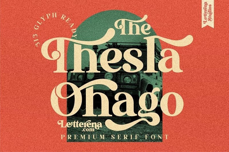 The Thesla Ohago欧式字母花体衬线加粗艺术标题设计英文字体下载