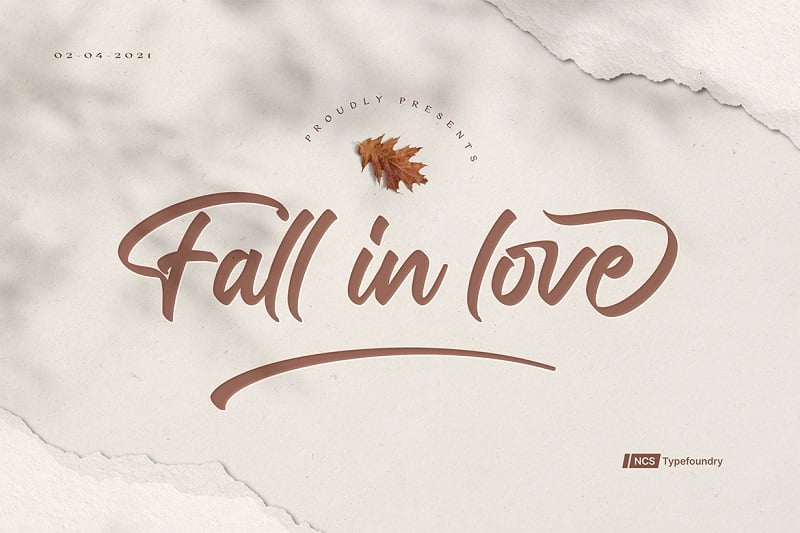 海报logo设计常用英文字体 Fall in love下载 大气时尚书法手写字母