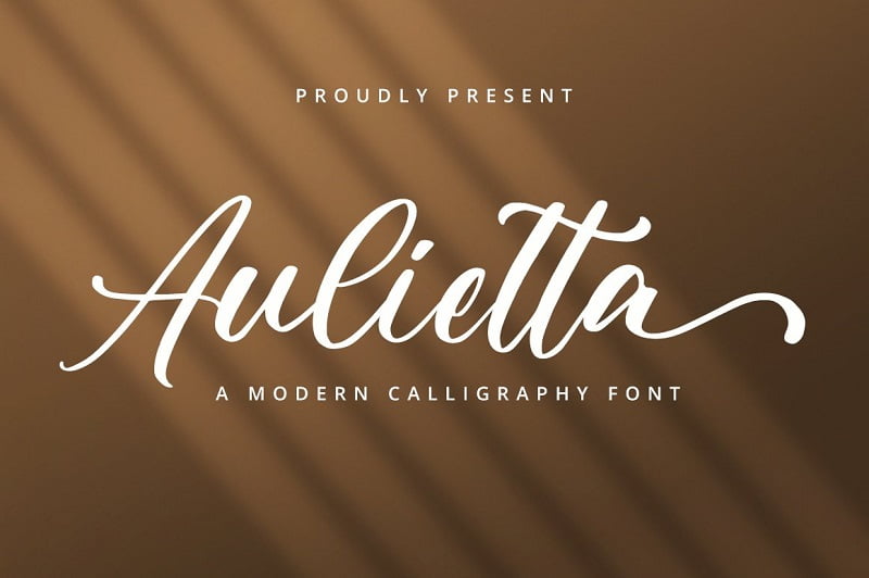 精致流畅的书法手写花式英文字体 Aulietta下载 美丽花式字母
