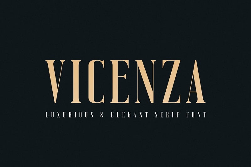 一边粗一边细的英文字体-Vicenza-看起来很高档的字母下载