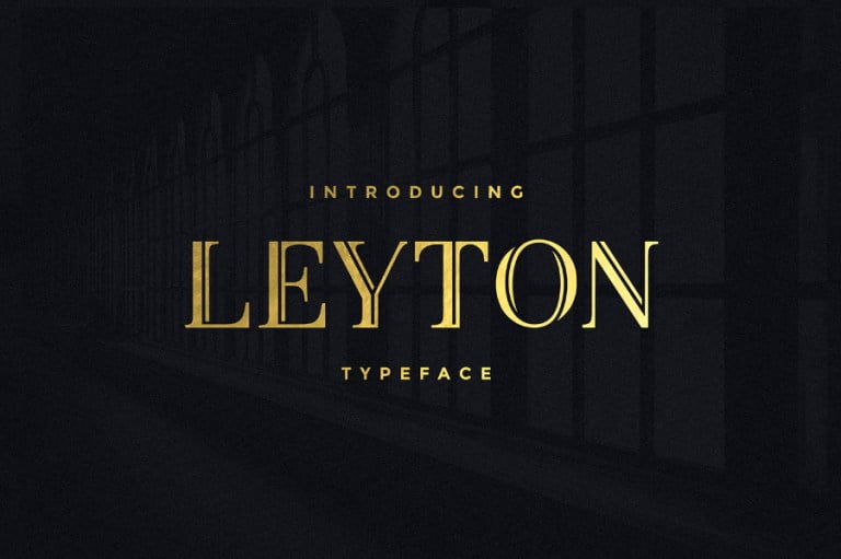 leyton双线条英文衬线字体_奢华高档标题设计字母