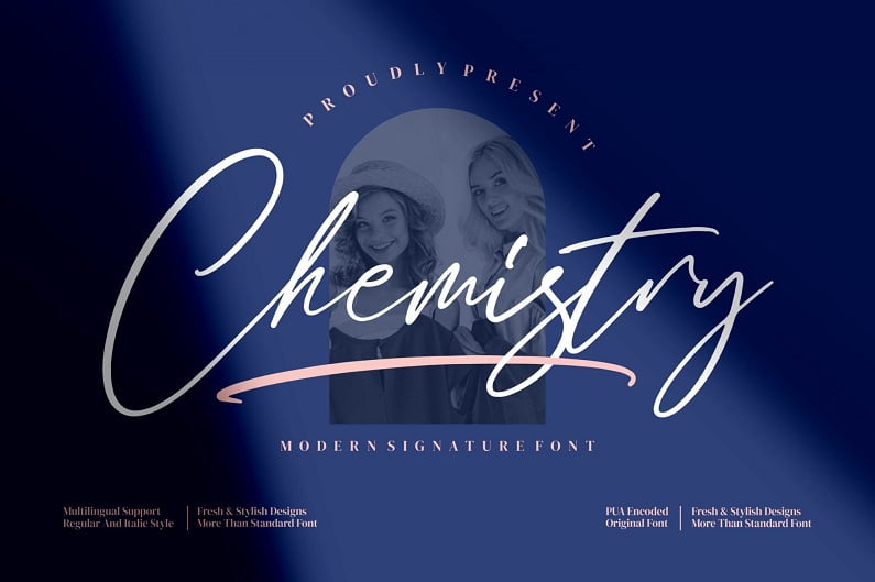 Chemistry–美丽清新潦草签名书法-ps设计装饰包装贺卡-英文手写字体下载